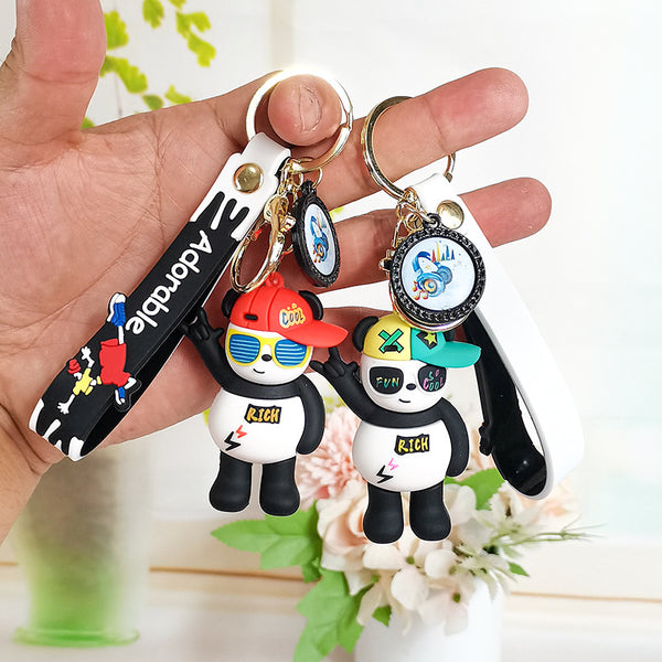 3D Rich Panda keychain