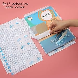 Self-adhesive transparent protective book cover