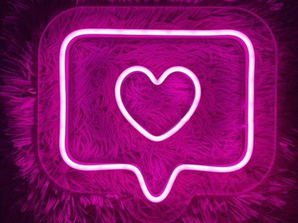 Instagram heart neon sign