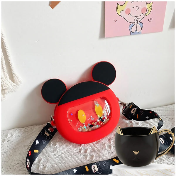 Combo Of Cat Shaped Coffee Mug With Micky Silicon Sling Bag