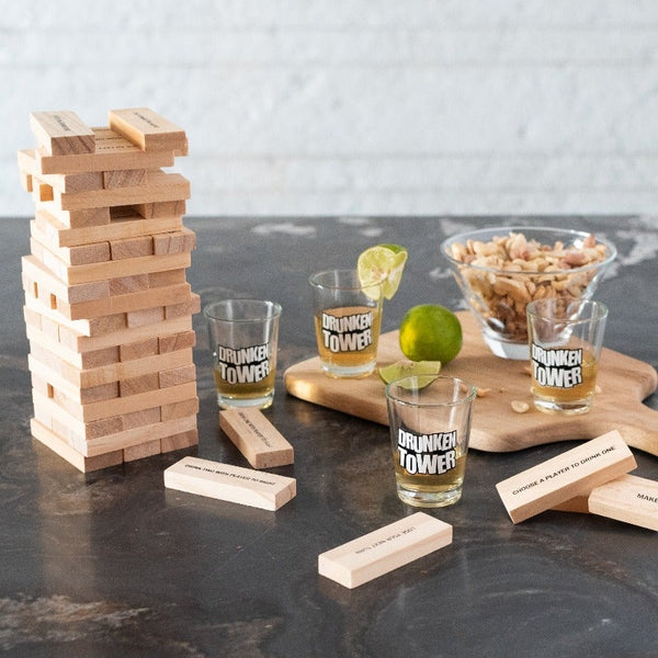 Drunken Tower  With Shot Glasses