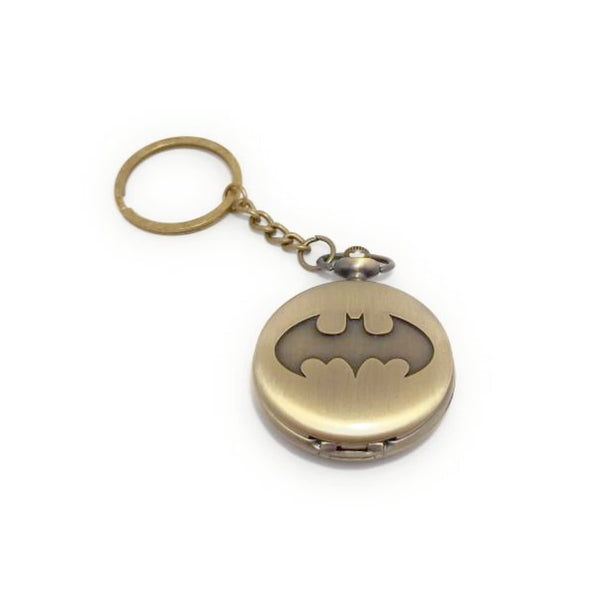 Gold Bat face Pocket Watch Keychain