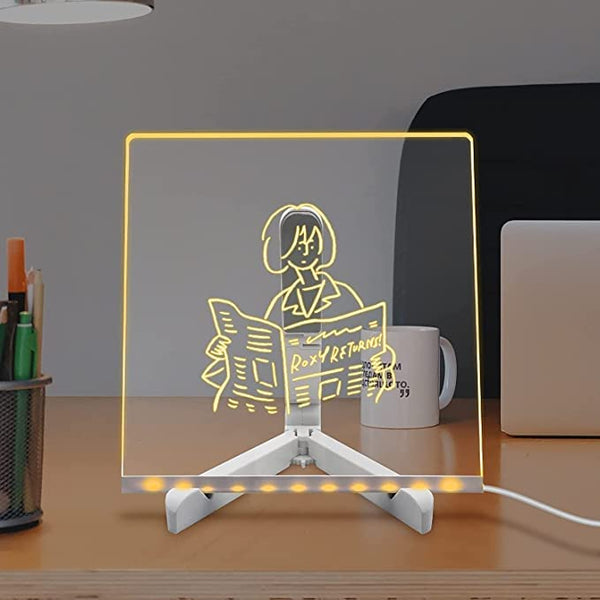 Rewritable Acrylic Message Board with Stand