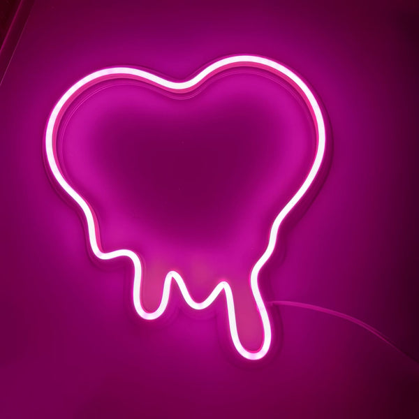 Dripping Heart  Neon Light